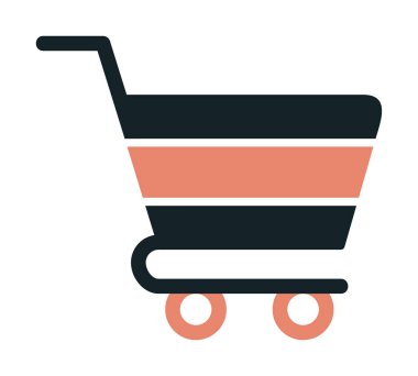 Alışveriş arabası simgesi, vektör çizimi basit tasarım