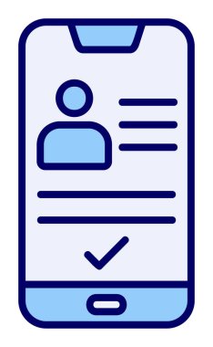 Kimlik vektör illüstrasyonlu akıllı telefon