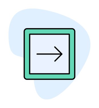 Sağ Ok simgesi, vektör illüstrasyonu basit tasarım