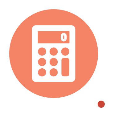 Hesap makinesi simgesi, beyaz arkaplanda renkli illüstrasyon