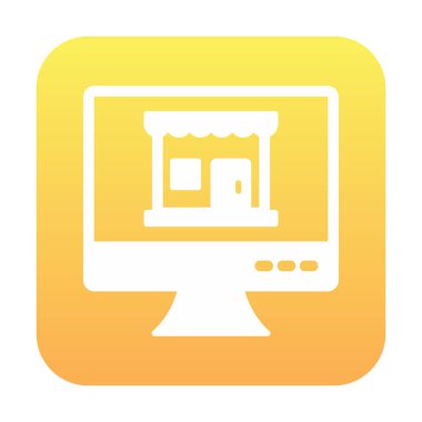 dükkan, Online Shop konsepti, vektör illüstrasyon tasarımı olan bilgisayar ekranı