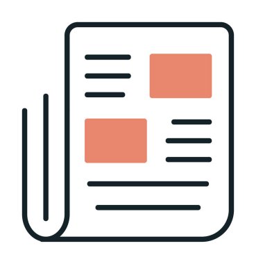 Haber kağıdı simgesi, vektör illüstrasyonu basit tasarım