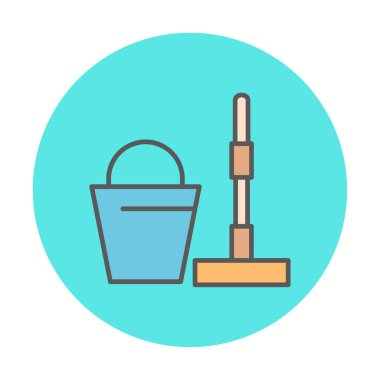 kova ve paspas simgeleri vektör illüstrasyonuName