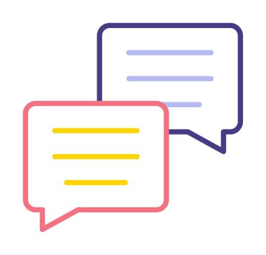 Basit konuşma baloncukları Konuşma simgesi, vektör illüstrasyonu