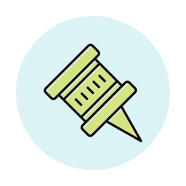 İğne simgesine bas. vektör illüstrasyonu