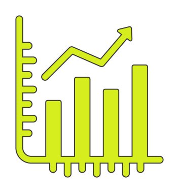 Hisse senetleri büyüyor. Web simgesi basit illüstrasyon