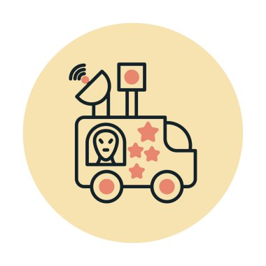 News Van düz vektör simgesi