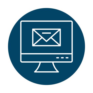 Basit e- posta simgesi, vektör illüstrasyonu