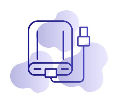 harici sabit disk simgesi, vektör illüstrasyonu basit tasarım