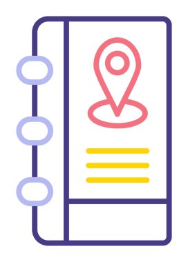 Soyut arkaplan vektöründe adres defteri simgesi izole edildi