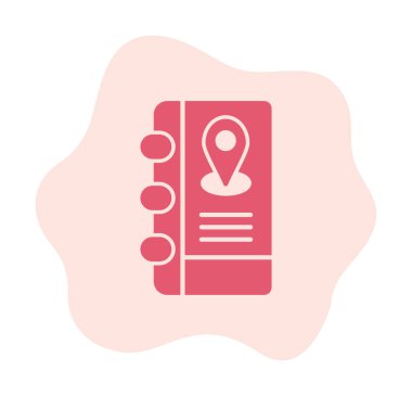 Soyut arkaplan vektöründe adres defteri simgesi izole edildi