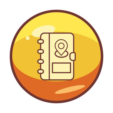 Soyut arkaplan vektöründe adres defteri simgesi izole edildi