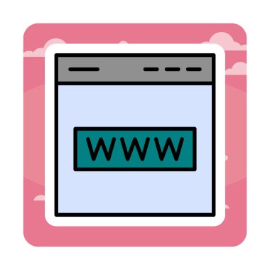 Basit web sitesi arayüzü simgesi, vektör illüstrasyonu