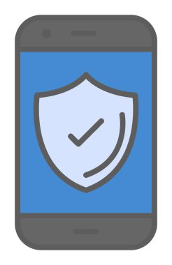 Güvenlik Düz simgesi, Kalkanlı Telefon 