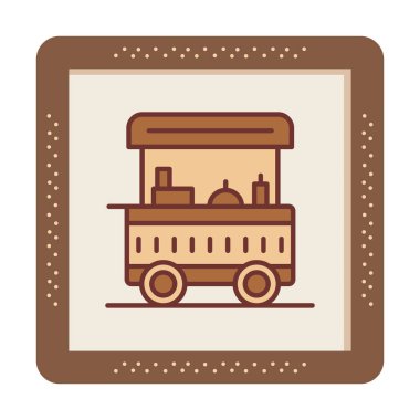 Yemek arabası simgesinin vektör illüstrasyonu 