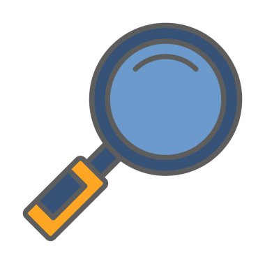 Büyüteç simgesi düz stil. Loupe renk simgesini ara. Vektör illüstrasyonu 