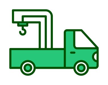 Turna Kamyonu Simgesi, Renkli Vektör İllüstrasyonu