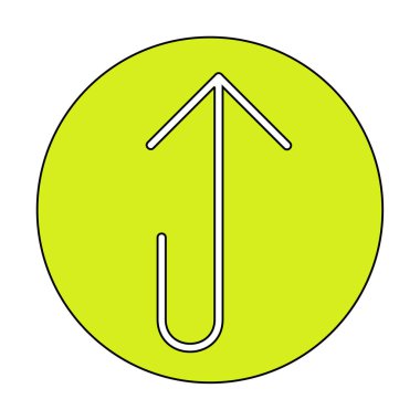 Yukarı ok simgesi, vektör illüstrasyonu, arayüz için düz tasarım 