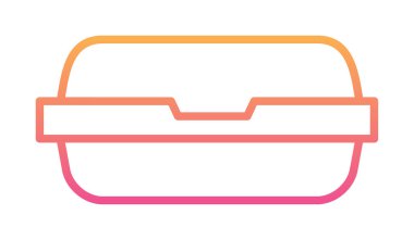 yiyecek kabı ikonu vektör illüstrasyonu