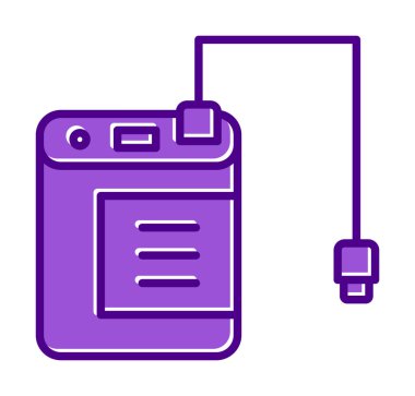 harici sabit disk simgesi, vektör illüstrasyonu basit tasarım