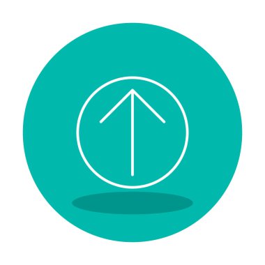 Yukarı ok simgesi, vektör illüstrasyonu, arayüz için düz tasarım 