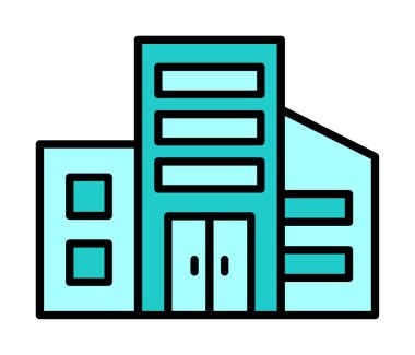 Bina. Web simgesi basit illüstrasyon