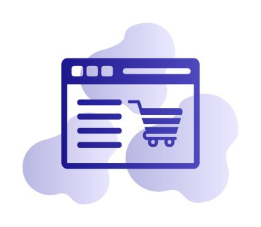 Alışveriş sitesi simgesinin vektör illüstrasyonu