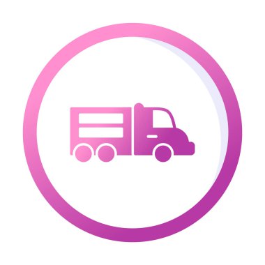 Web ve mobil uygulama tasarımınız için kamyon simgesi vektörü, dağıtım kamyonu logosu konsepti