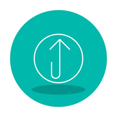 Yukarı ok simgesi, vektör illüstrasyonu, arayüz için düz tasarım 