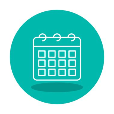 Takvim düzlüğü simgesi, vektör illüstrasyonu 