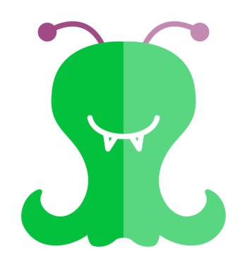 Sevimli uzaylı karakter Vektör illüstrasyonu