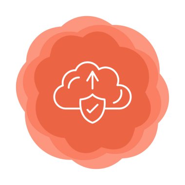 Vektör simgesi yükle, bulut depolama sembolü. Web sitesi veya mobil uygulama için modern, basit düz vektör çizimi