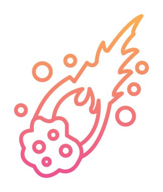 Alev Meteor düz ikon vektör çizimi