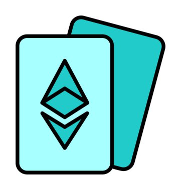 ethereum kartları simgesi, vektör illüstrasyonu