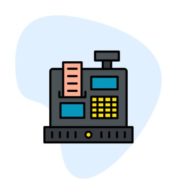 Kasiyer Makine simgesi vektör illüstrasyonu