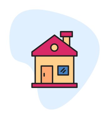 Ev. Web simgesi basit illüstrasyon