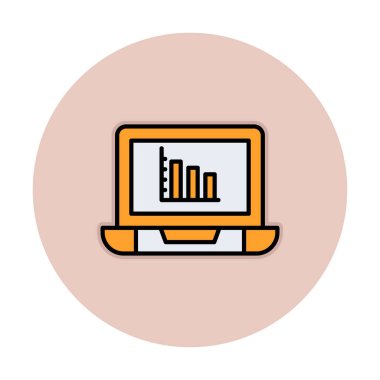 Çevrimiçi Bar Grafik simgesi vektör illüstrasyonu