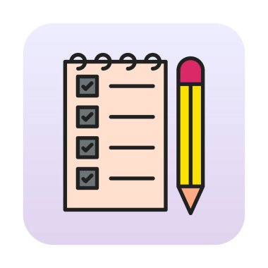 Not Defteri Yazma Web simgesi vektör çizimi