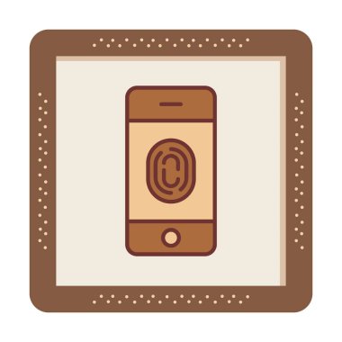 parmak izi kutsal kişilerin resmi, vektör çizim ile Smartphone 