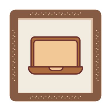 dizüstü bilgisayar simgesi, vektör illüstrasyonu basit tasarım 