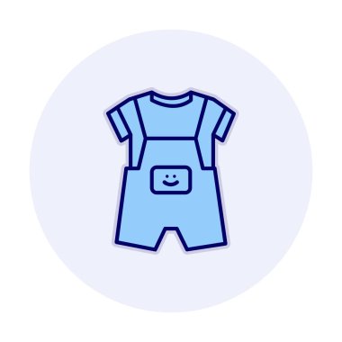 bebek bezi ikonu vektörü beyaz arkaplanda izole edildi Web ve mobil uygulama tasarımı için, Dungarees logo kavramı 