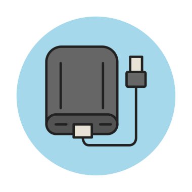 harici sabit disk simgesi, vektör illüstrasyonu basit tasarım