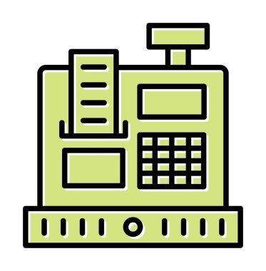 Kasiyer Makine simgesi vektör illüstrasyonu