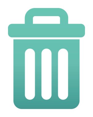 Çöp kutusu web simgesi, vektör illüstrasyonu