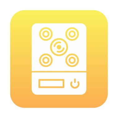 İndüksiyon Soba simgesi vektör illüstrasyonu