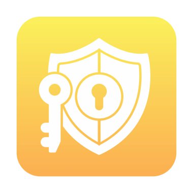 kalkan ve anahtar simgesi, anahtar güvenlik konsepti, vektör illüstrasyonu