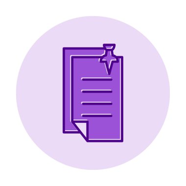 Basit not defteri simgesi, vektör illüstrasyonu