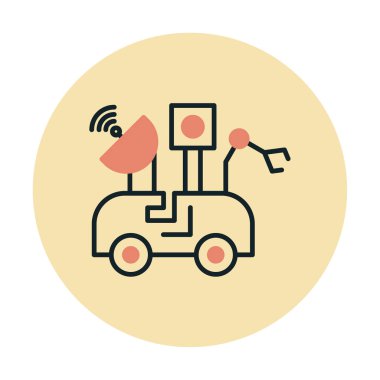  uzay aracı simgesi, vektör illüstrasyonu basit tasarım