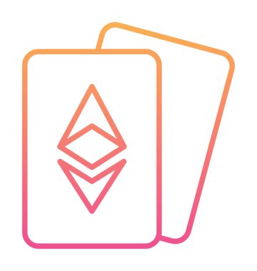 ethereum kartları simgesi, vektör illüstrasyonu