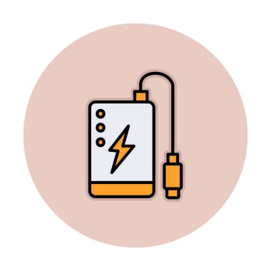 Power Bank web simgesi beyaz arkaplanda izole edildi
